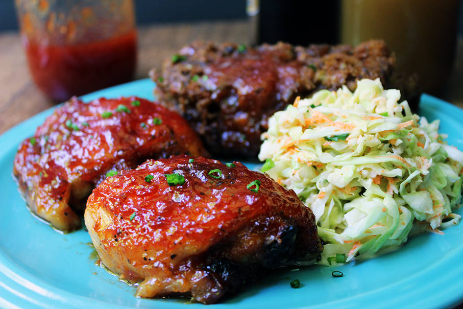 Tony Roma's BBQ Chicken - Sticky, tangy, sweet tomato based BBQ sauce is slathered over chicken and caramelized in the oven.
