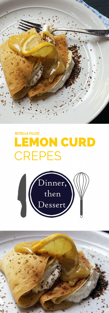 Nutella Filled Lemon Curd Crepes with Whipped Cream