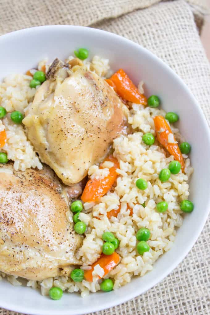 chicken dish made from a baked chicken and rice recipe