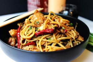 Deliciously spicy and sweet, this Kung Pao Chicken Spaghetti is a fan favorite and all time best seller from California Pizza Kitchen that you can make at home and with my adjustments enjoy it with about half the calories and ALL the taste!