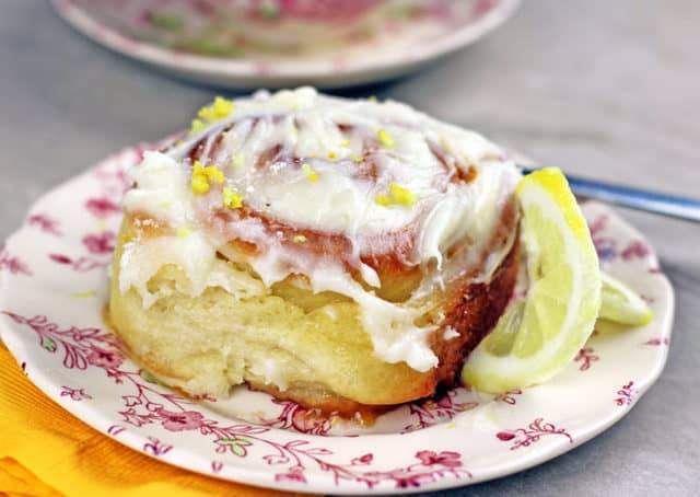 Lemon Curd Sticky Rolls are a delicious variation of a cinnamon roll with a soft, buttery dough filled with lemon curd and a lemony butter-sugar mixture, they are glazed with cream cheese frosting.