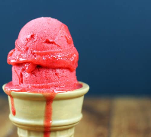 The most perfect, simple, 3 ingredient strawberry sorbet. Sweet, refreshing, tart and creamy, this recipe will not disappoint you and will keep you from ever buying it again.