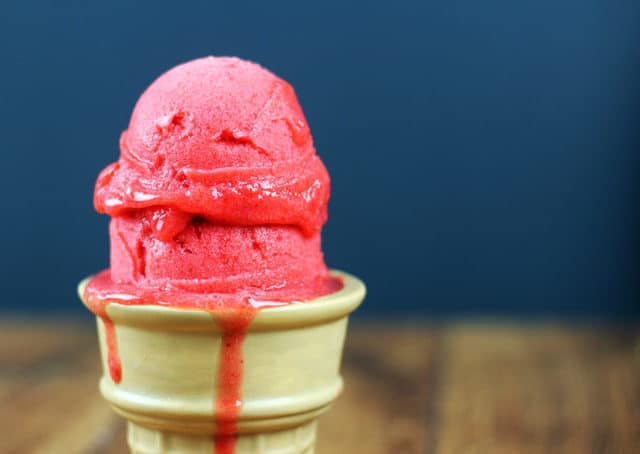 The most perfect, simple, 3 ingredient strawberry sorbet. Sweet, refreshing, tart and creamy, this recipe will not disappoint you and will keep you from ever buying it again.