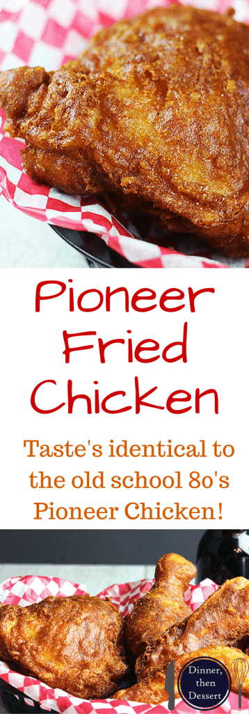 Shatteringly crisp, flavorful Pioneer Fried Chicken that tastes so nostalgic you will feel like you've gone back in time! Easy to make, only takes five minutes to make the wet batter and straight into the fryer! Serve with corn on the cob and your favorite cole slaw to make this meal complete!
