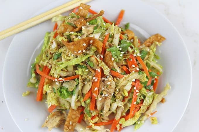 Chinese salad with chopsticks