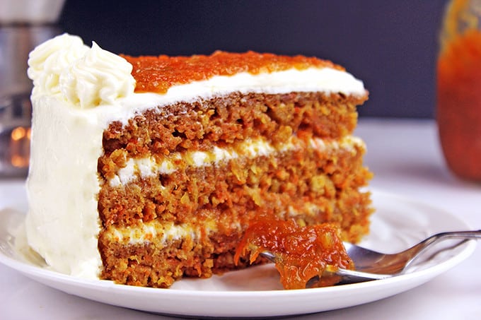 carrot cake with carrot cake jam