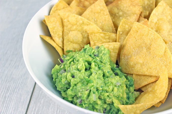  You've had the Barbacoa Beef Burrito, now you can enjoy the Chipotle Lime Chips and Guacamole that go with it! Salty Lime Tortilla Chips just like you love at Chipotle served with their authentic guacamole. You'll never want pre-made chips or dip again!