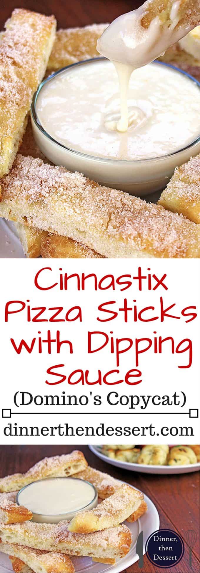 Sweet Cinnamon Stix (Pizza Sticks) like the ones from Domino's... but better because of real butter! and sweet vanilla dipping sauce make pizza night at home feel like you ordered out.