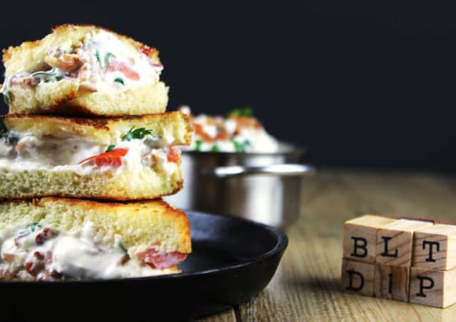 Creamy, tangy and full of bacon, this BLT Dip Grilled Cheese Sandwich will be your new favorite! An easy Round Two recipe for BLT Dip!