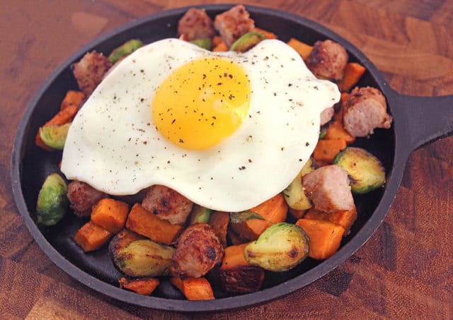 Enjoy your Thanksgiving leftovers without the pumpkin OR turkey with this fabulous, easy breakfast skillet.