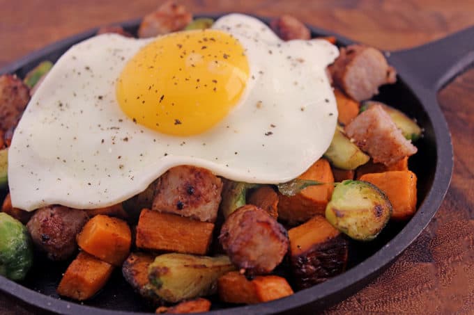 Enjoy your Thanksgiving leftovers without the pumpkin OR turkey with this fabulous, easy breakfast skillet.
