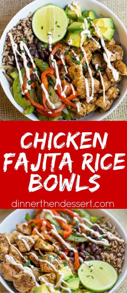 Easy Chicken Fajita Rice Bowls are healthy and quick to make, they're like your favorite fajitas but without the tortillas and easy to pack for lunch!