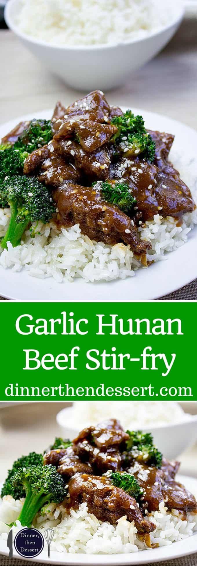 Garlic Hunan Beef is a spicy stir fried beef with garlic, ginger and thai chilies, this dish is one of the most popular Chinese food dishes you'd order at your favorite authentic restaurant.