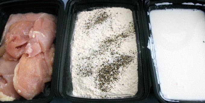  Fried Chicken Sandwich breading station