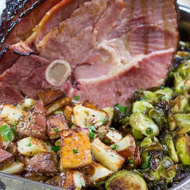 Campfire Sugar Ham with Dijon Roasted Potatoes adds a perfectly sweet and savory dimension to your Easter dinner.
