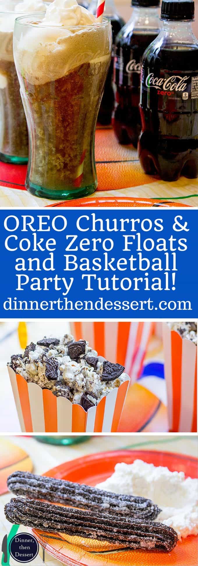 OREO Churros are crispy, tender, perfectly chocolate-y and perfectly paired with OREO filling whipped cream dip for dunking and a party tutorial for a Carnival themed Basketball Party! AD. Now you can have the viral recipe made easy. #GreatTasteTourney