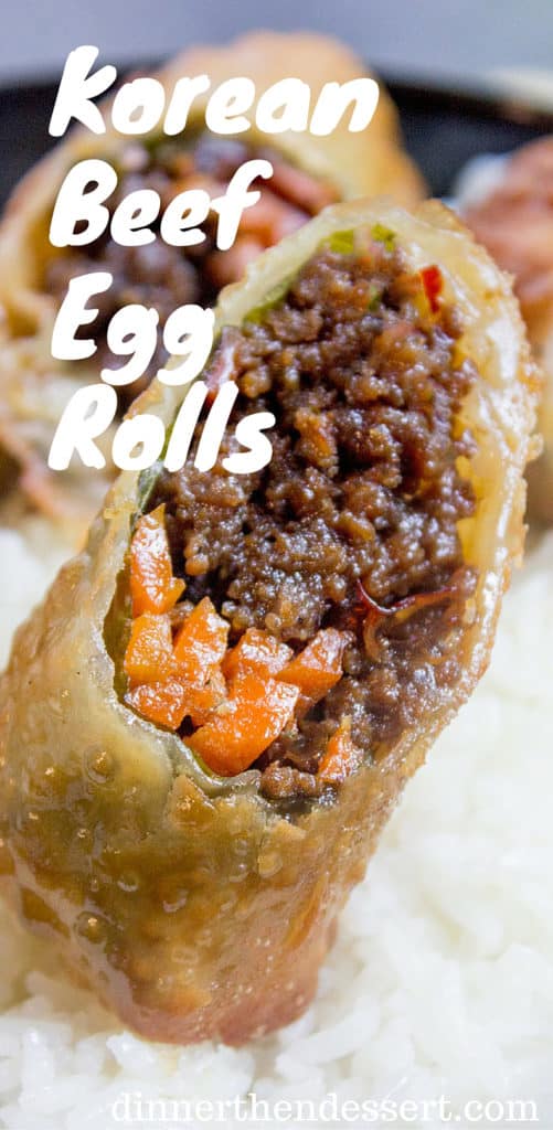 Korean Ground Beef Egg Rolls made with just a few ingredients are a great party food and perfect use of leftovers!