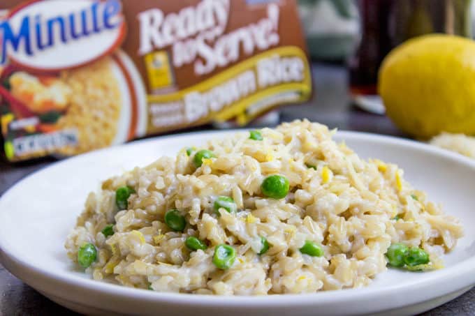 Plate of brown rice risotto