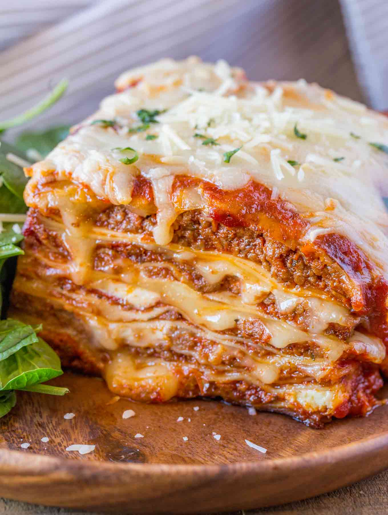 Meat Lasagna on plate.