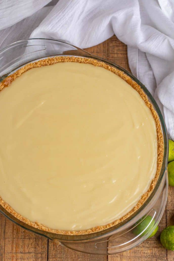 Whole Key Lime Pie in pie plate