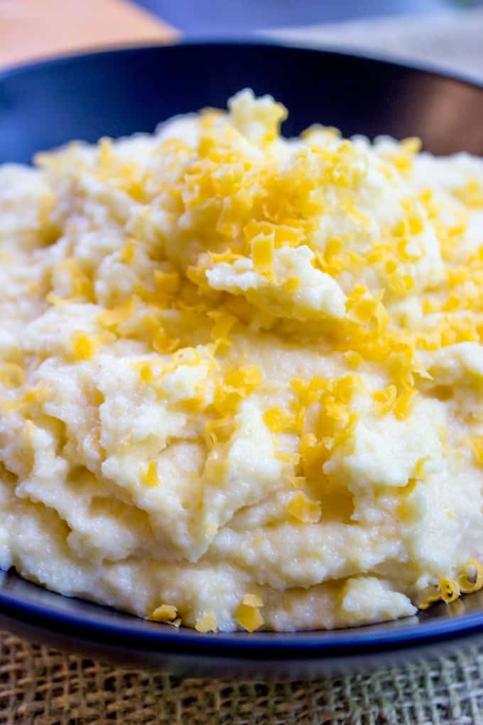 Cheesy Polenta made from a polenta recipe with just 4 ingredients!