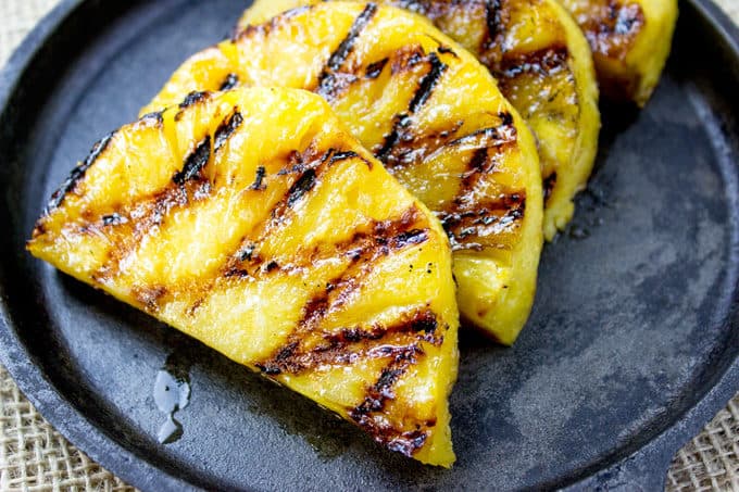 Brown Sugar Grilled Pineapple with grill marks