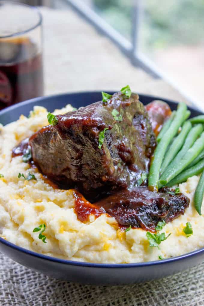 braised short ribs served over mashed potatoes