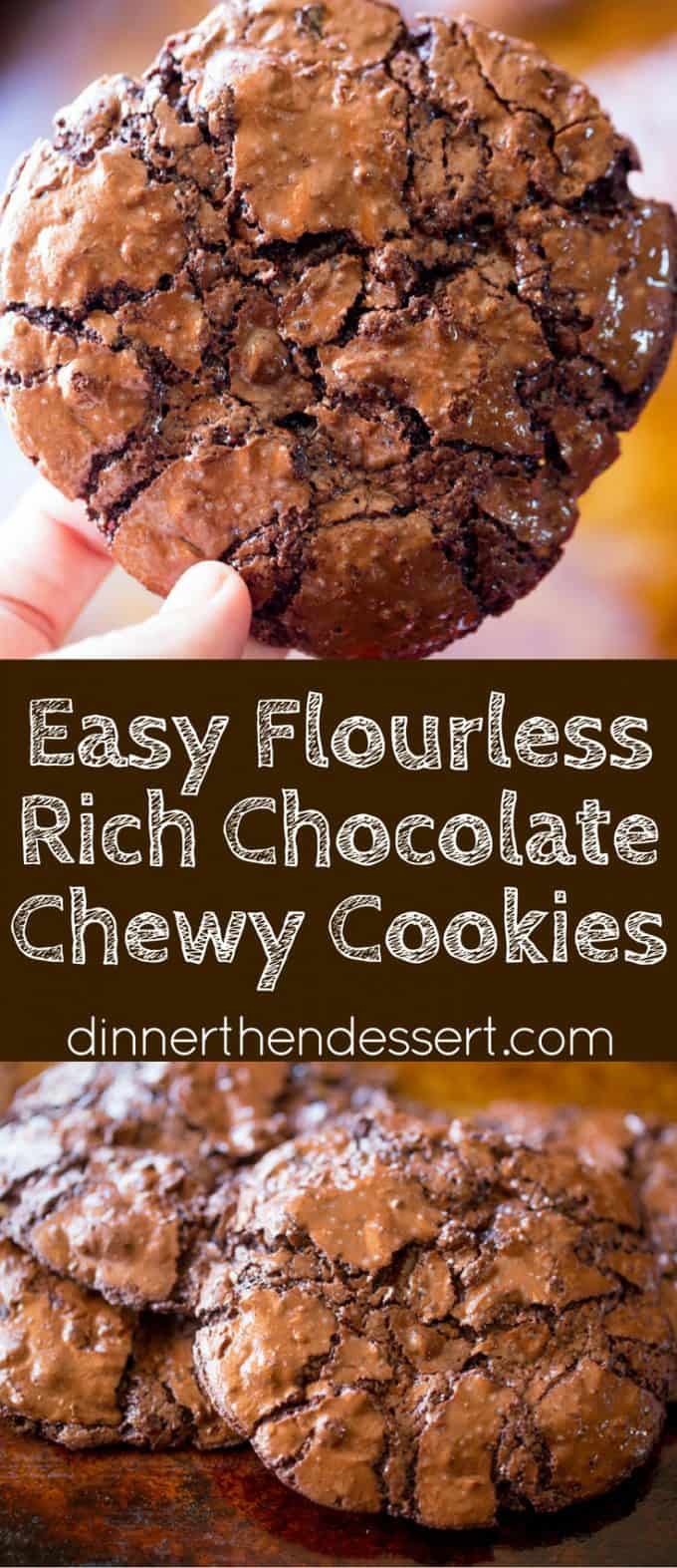 Flourless Chocolate Chewy Cookies collage