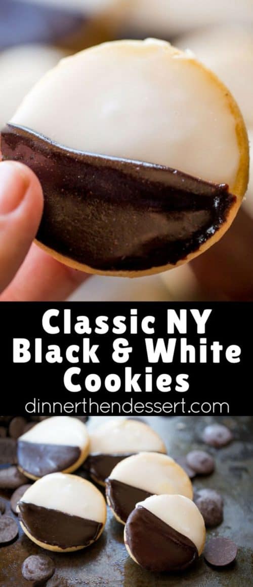 Black and White Cookies with chocolate and vanilla glaze