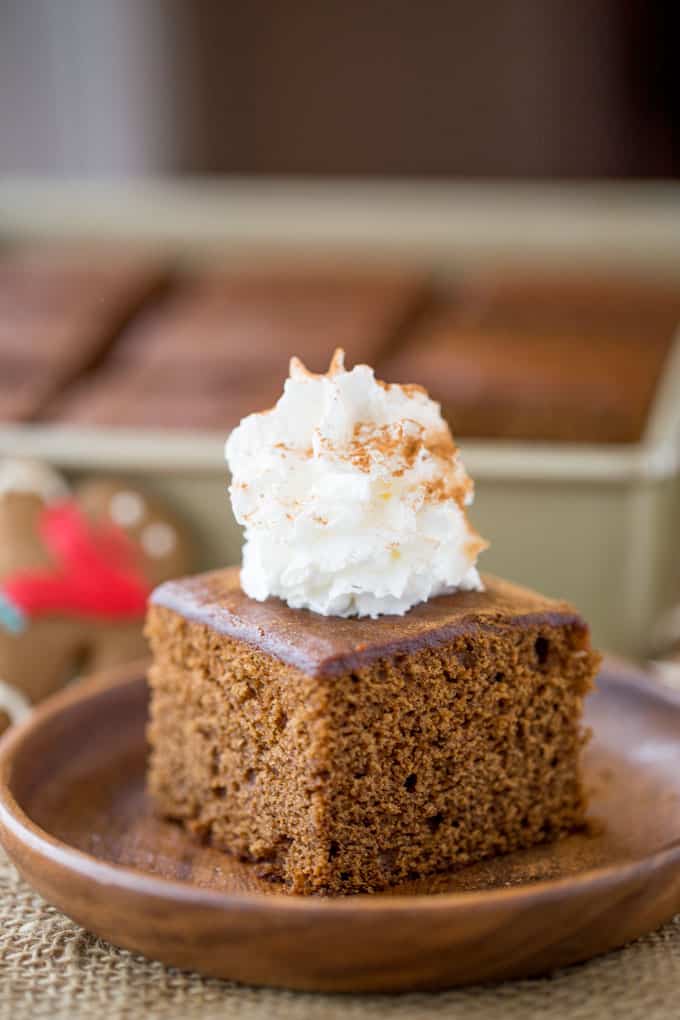 Classic Gingerbread Cake with a rich molasses, cinnamon and ginger flavor is fuss free and the perfect holiday breakfast. Also works great as part of your dessert table.