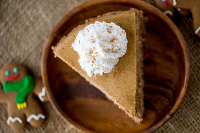 Gingerbread Cheesecake is creamy and tangy and full of warm holiday flavors that is the perfect ending to your favorite holiday meal.