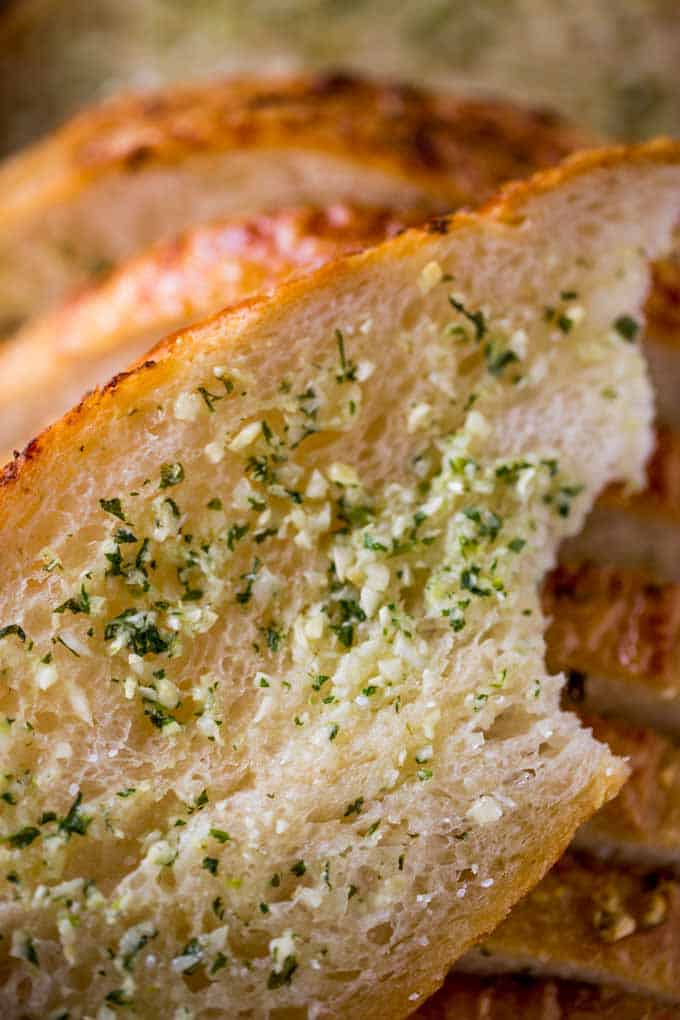 How to make Garlic Bread with homemade garlic bread spread and pre-sliced bread