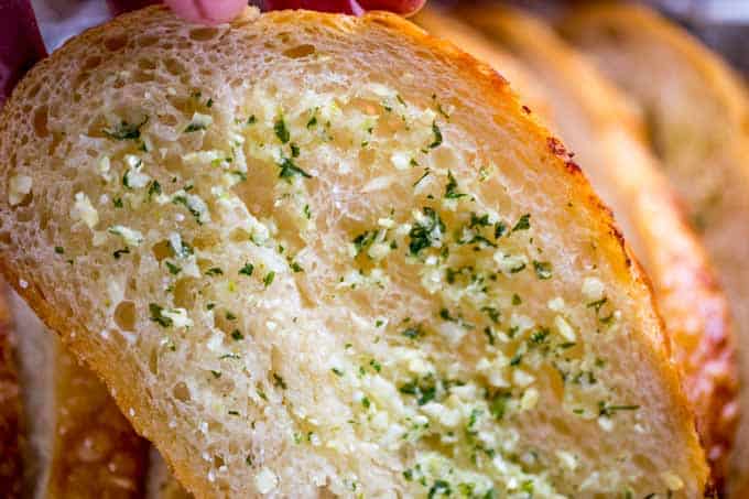 Homemade Garlic Bread toasted in oven