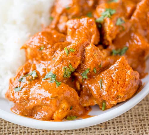 Slow Cooker Indian Butter Chicken made with spices you already have in your cabinet with all the creamy deep flavors you'd expect from your favorite restaurant.