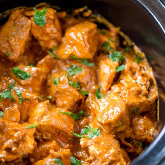 Slow Cooker Indian Butter Chicken made with spices you already have in your cabinet with all the creamy deep flavors you'd expect from your favorite restaurant.