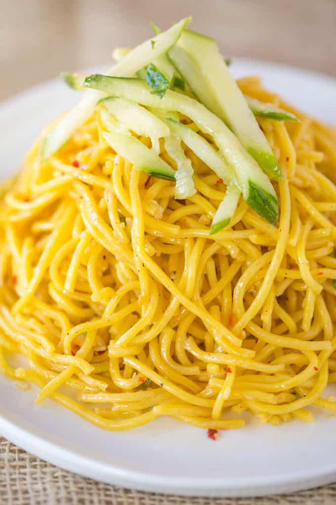 P.F. Chang's Garlic Noodles are a quick and easy Chinese noodle dish copycat dish you can make without the heavy flavors of a chow mein and as the perfect base for your favorite stir fry meals.