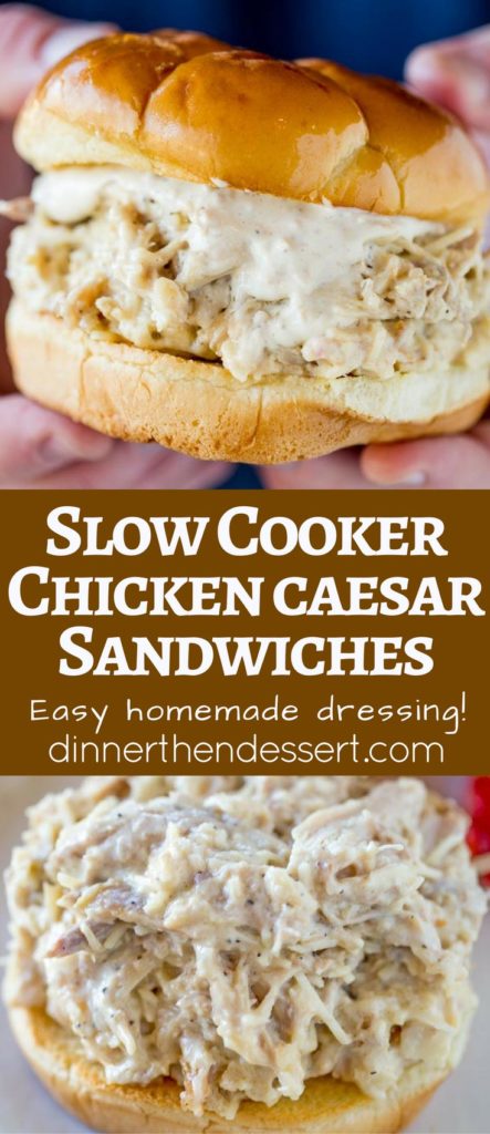 Slow Cooker Chicken Caesar Sandwiches are a breeze to make.