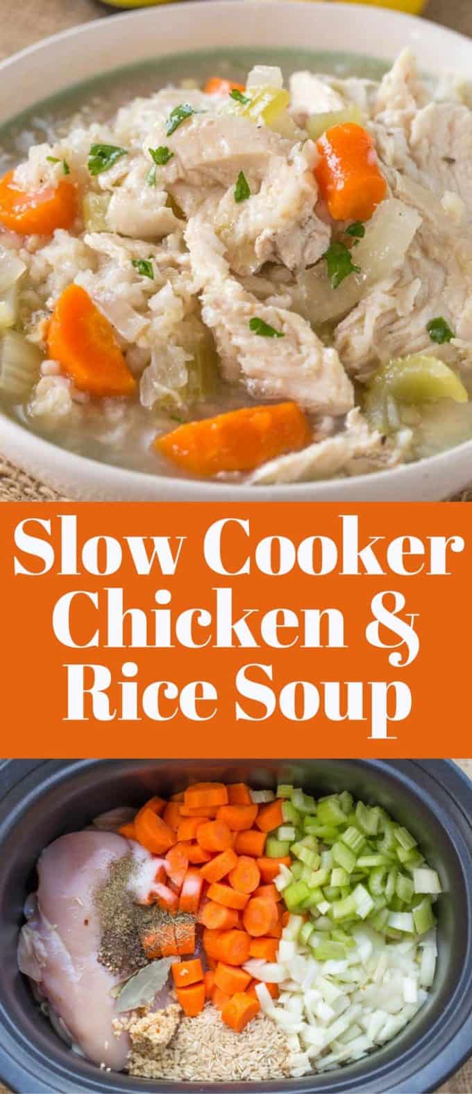Slow Cooker Chicken and Rice Soup with brown rice and chicken breasts, this soup is comforting and warm with no extra added fat and with the use of lemon extract it can be made from pantry ingredients any time of year. 