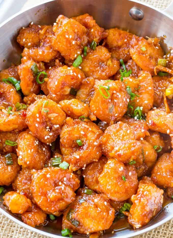 Honey Orange Firecracker Shrimp is sweet, spicy, sticky and crispy and so easy to make you'll throw your Chinese food takeout menus away!