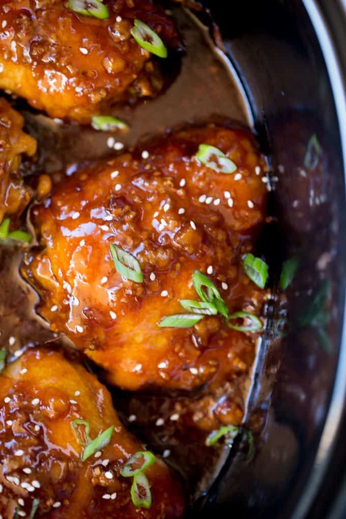 Teriyaki Chicken cooking in crock pot