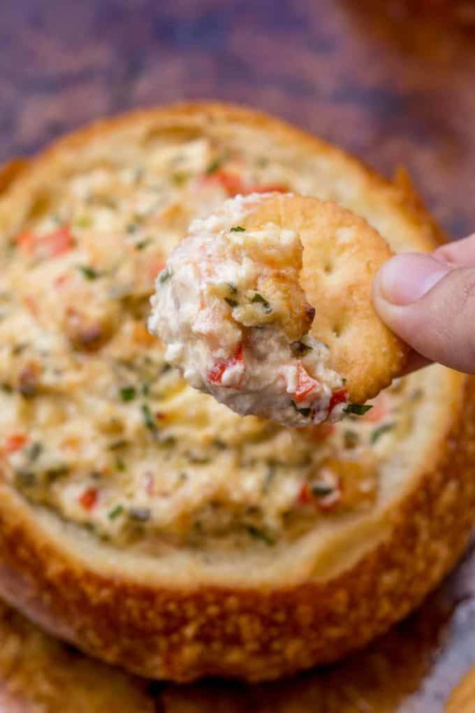 Spicy Louisiana Shrimp Dip is a spicy, creamy dip with cajun spices that you can make in 30 minutes. It'll be the hit of your party!