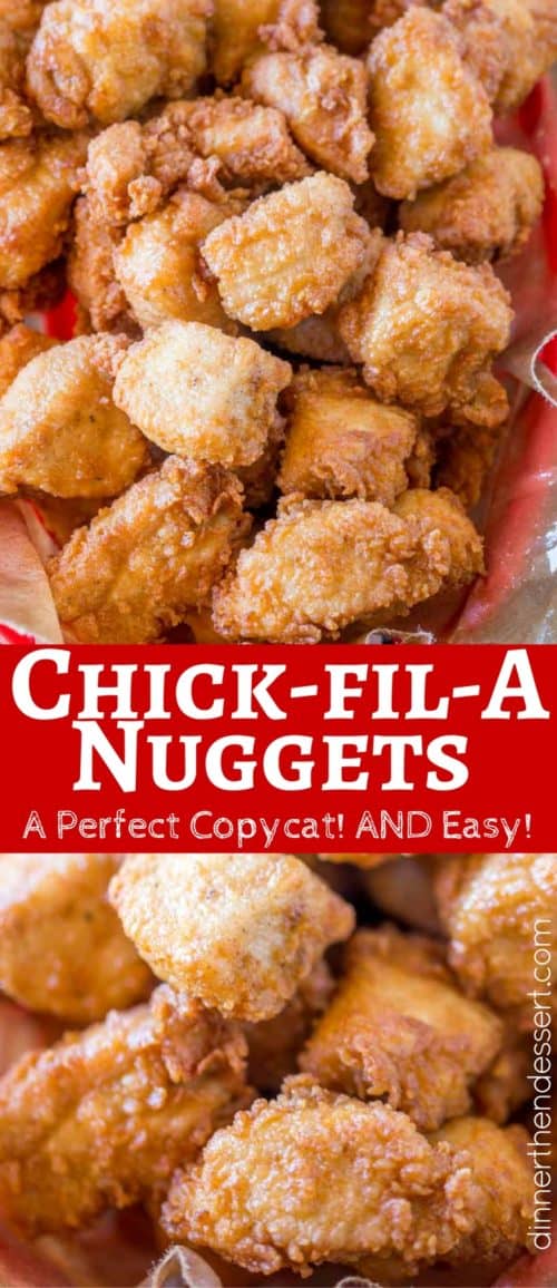 Chick-fil-A Nuggets made with chicken breast meat and no pickle juice are an spot on copycat of the original nuggets without the hefty price tag!