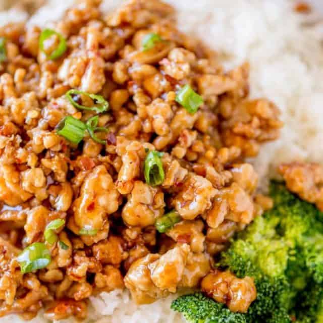 Ground Orange Chicken is made in one pot and only takes 20 minutes using a Panda Express copycat sauce. So much healthier than the original!