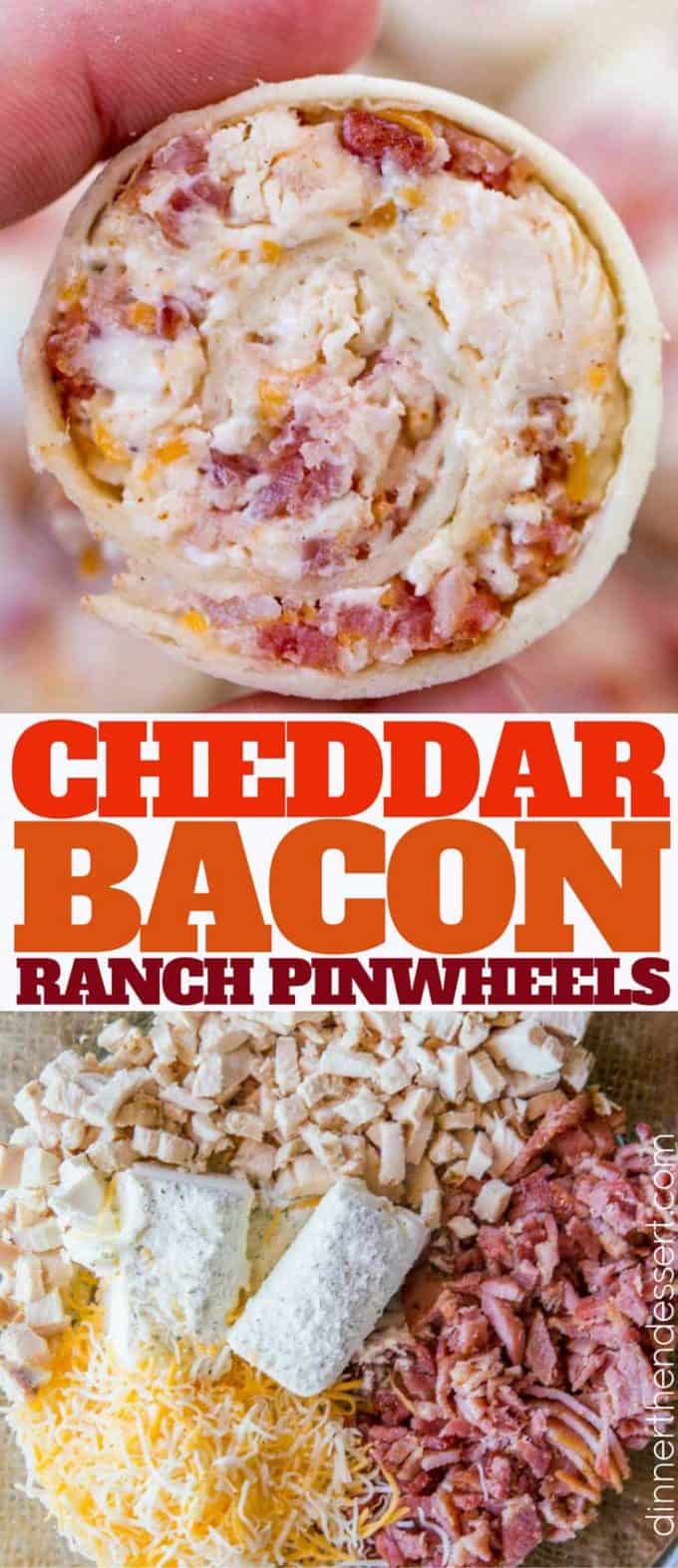 Cheddar Bacon Ranch Pinwheels are the perfect afternoon snack! You'll love them!