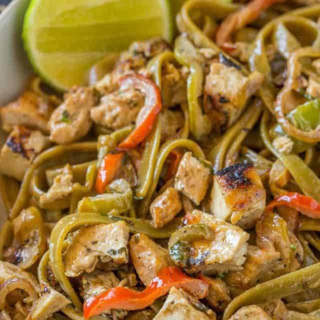 Chicken Tequila Fettucine with?creamy tequila jalape?o lime sauce, pasta, bell peppers and red onions is one of the most popular entrees at California Pizza Kitchen for a reason, it's DELICIOUS!