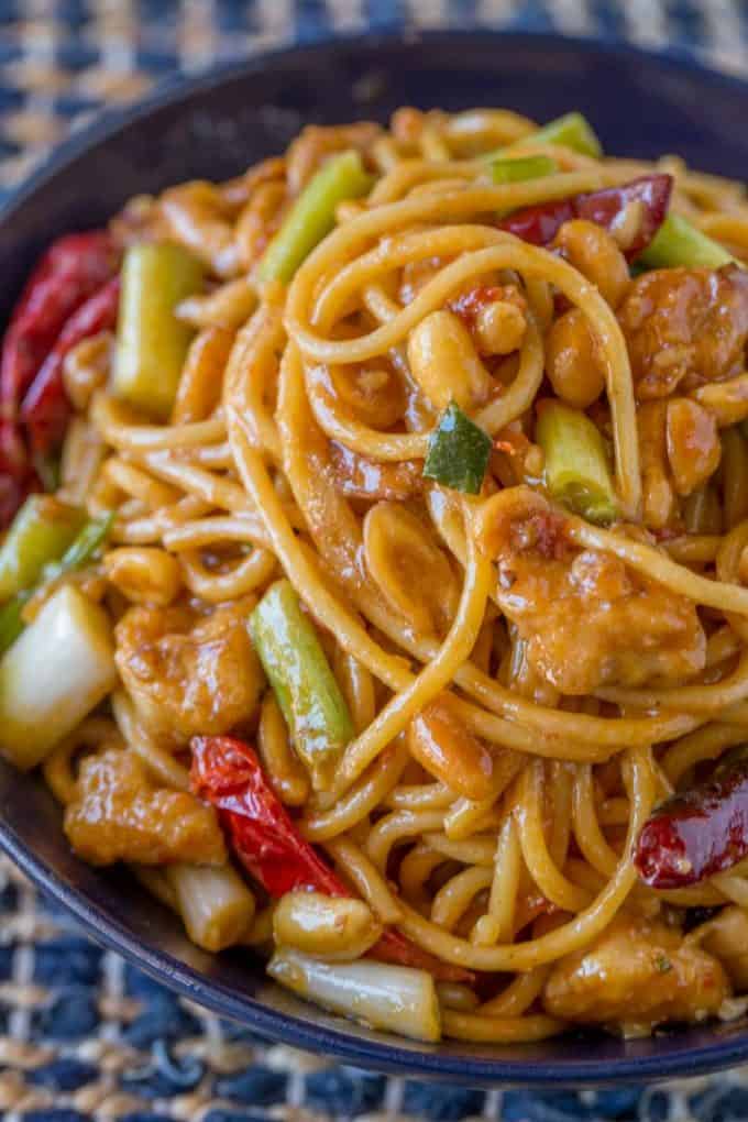 An authentic CPK copycat of Kung Pao Chicken Spaghetti!