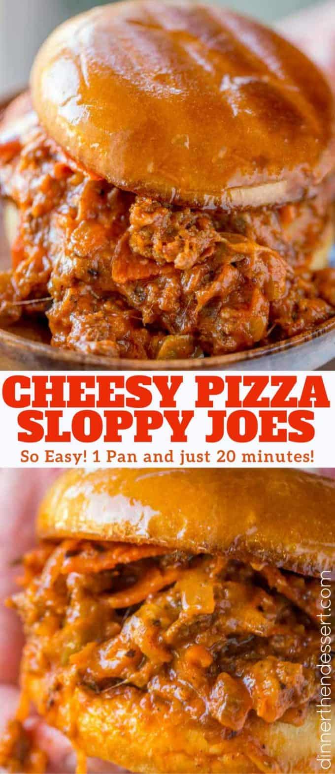 Pizza Sloppy Joes with all your favorite pepperoni pizza flavors and a couple of vegetables your kids won't even notice. Cheesy, sloppy, pizza sloppy goodness!