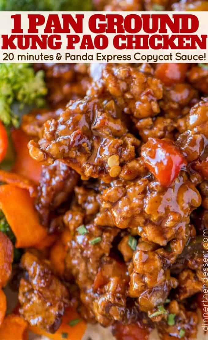 20 minutes to make this Ground Kung Pao Chicken with Panda Express Copycat Sauce!