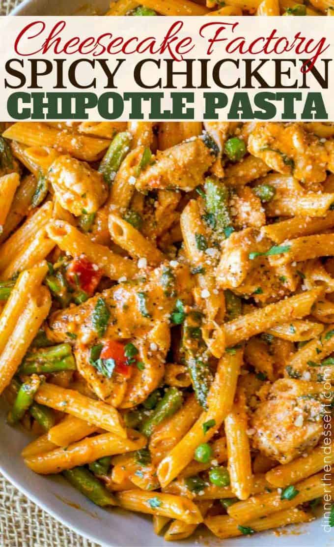 Spicy Creamy Chicken Chipotle Pasta from The Cheesecake Factory!