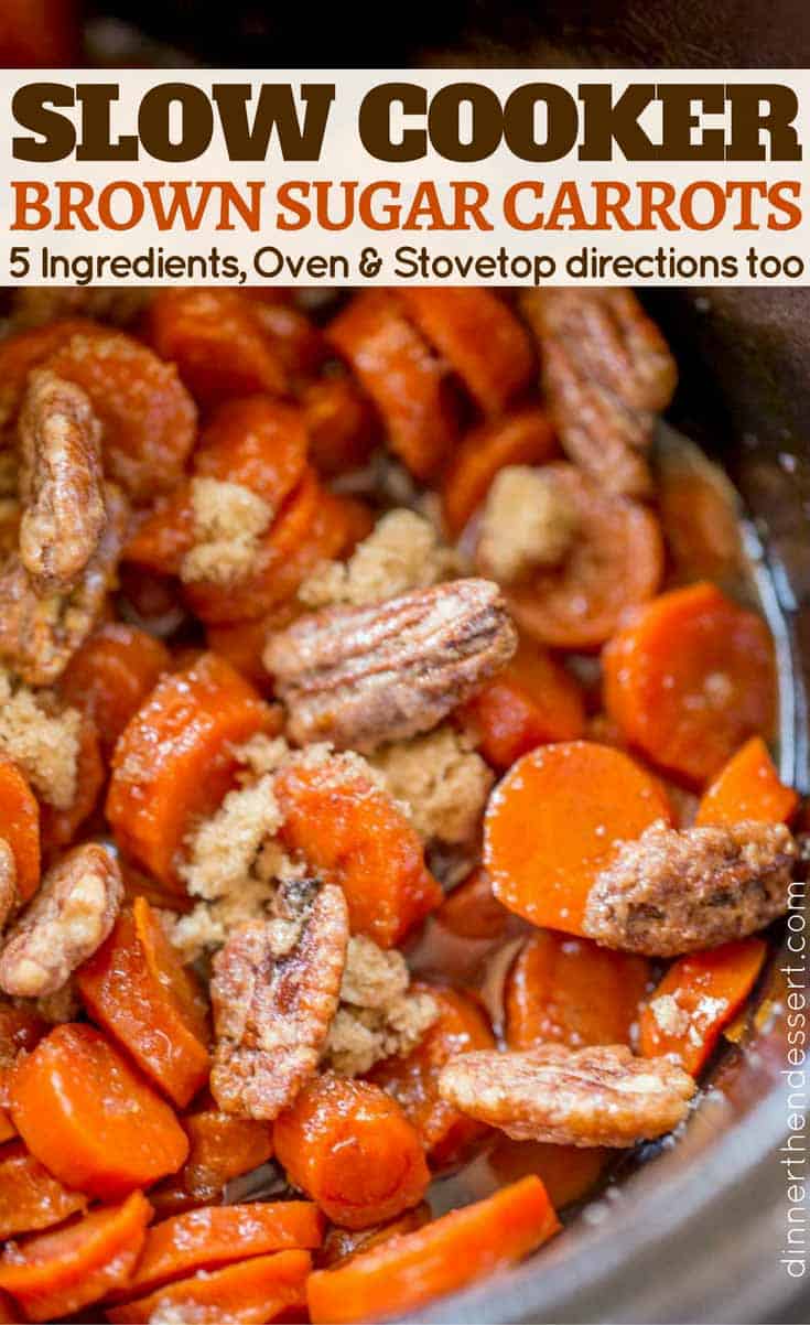 Easy five ingredient Slow Cooker Brown Butter Glazed Carrots.